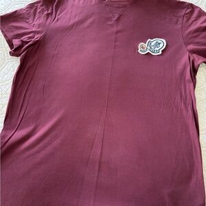 Moncler Maroon Tee with Logo Patch